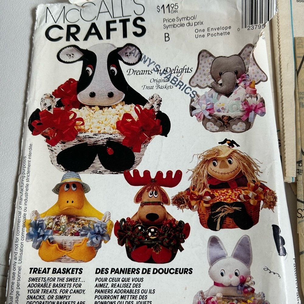 4/$50 McCall's 843 Crafts Pattern Book for sewing baskets various occasions 💚